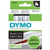 DYMO 45804 D1 LABELLING TAPE 19MM X 7M BLUE ON WHITE