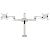 METALICON KARDO MONITOR ARM DOUBLE CLAMP BASE OR THROUGH DESK POWDERCOAT WHITE