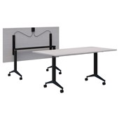 ACCENT BOOST FLIP TABLE W1800 X D900 X H745MM BLACK FRAME SNOWDRIFT NATURALE TOP