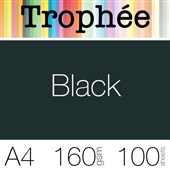 TROPHEE COLOURED PAPER A4 160GSM BLACK PACK 100