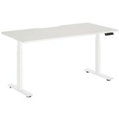 PULSE RAPID ASSEMBLY ELECTRIC DESK W1500 X D800 X H6251275MM WHITE FRAME WHITE SCALLOP TOP