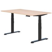 SUMMIT II ELECTRIC DESK W1800 X D800 X H6151255MM BLACK FRAME REFINED OAK