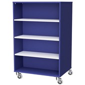 ZEALAND BOOKCASE MOBILE DOUBLE SIDED W800 X D600 X H1200MM BLUE AND WHITE