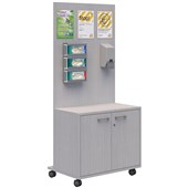 SANITIZATION STATION 2 LOCKING DOORS W800 X D550 X H1800MM SILVER STRATA