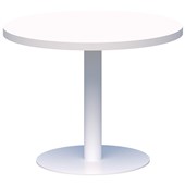 ACCENT CLASSIC COFFEE TABLE ROUND POWDERCOAT D450 X H450MM WHITE BASE WHITE TOP