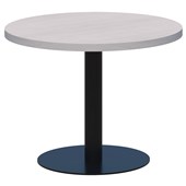 ACCENT CLASSIC COFFEE TABLE ROUND POWDERCOAT D600 X H450MM BLACK BASE SILVER STRATA TOP