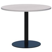 ACCENT CLASSIC MEETING TABLE ROUND POWDERCOAT D900 X H740MM BLACK BASE SILVER STRATA TOP