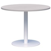 ACCENT CLASSIC MEETING TABLE ROUND POWDERCOAT D900 X H740MM WHITE BASE SILVER STRATA TOP