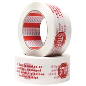 TAPESPEC STOP SECURITY PRINTED 48MM X 100M RED ON WHITE