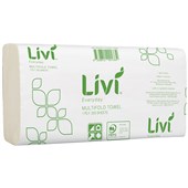 LIVI EVERYDAY SLIMFOLD PAPER TOWEL 1 PLY 200 SHEET PACK CARTON 20