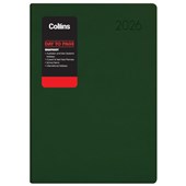 COLLINS DIARY RHAPSODY A51 RACING GREEN DAY TO PAGE EVEN YEAR