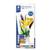 STAEDTLER DESIGN JOURNEY ACRYLIC PAINTS ASSORTED PACK 12