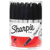 SHARPIE PERMANENT MARKER FINE BULLET 10MM BLACK PACK 36