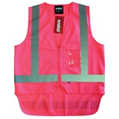 ESKO GOOD2GLOW SAFETY VEST DAYNIGHT WITH CELLPHONE ID AND PEN POCKETS 2XL HIVIS PINK