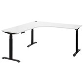 PULSE HEIGHT ADJUSTABLE ELECTRIC WORKSTATION BLACK FRAME WHITE TOP W1500 X W1500 X D600MM