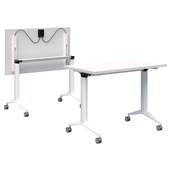 ACCENT BOOST FLIP TRAINING TABLE W1600 X D800 X H745MM WHITE BASE SNOW TOP