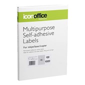 ICON MULTIPURPOSE LABELS 65 PER SHEET 381X212MM PACK OF 100