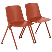 EDEN SCOUT VISITOR CHAIR STACKABLE INTEGRATED SIDE SEAT LINKS  4 LEG RUST