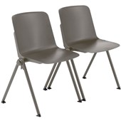 EDEN SCOUT VISITOR CHAIR STACKABLE INTEGRATED SIDE SEAT LINKS  4 LEG GREY