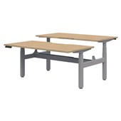 RAPID PREMIUM 2 POD ELECTRIC DESK 1500X800MM SILVER FRAME CLASSIC OAK TOP