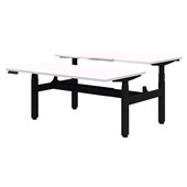 RAPID PREMIUM 2 POD ELECTRIC DESK 1500X800MM BLACK FRAME SNOW VELVET TOP