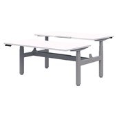 RAPID PREMIUM 2 POD ELECTRIC DESK 1800X800MM SILVER FRAME SNOW VELVET TOP