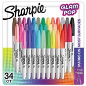 SHARPIE FINE POINT PERMANENT MARKERS GLAM POP PACK 34