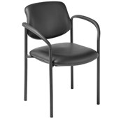 EDEN PAUSE VISITOR CHAIR WITH ARMS BLACK VINYL