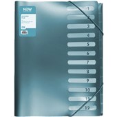FM DIVIDER FILE A4 12 TABBED POCKETS OCEAN BLUE