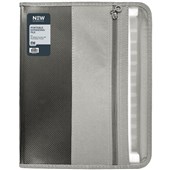 FM ZIPPERED EXPANDING FILE A4 13 POCKET GUNMETAL BLACK