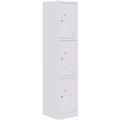 FORTIS STORAGE LOCKER 3 DOOR KEYED LOCKING H1850 X L380 X D450MM WHITE