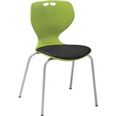 EDEN OMNI STACKER 4 LEG CHAIR GREEN WITH BLACK VINYL