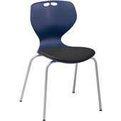 EDEN OMNI STACKER 4 LEG CHAIR NAVY WITH BLACK VINYL