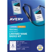 AVERY L7418 LANYARD NAME BADGE KIT  865X555MM 8UP PACK 10