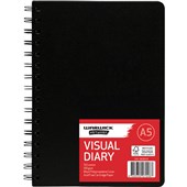 WARWICK VISUAL ART DIARY A5 100GSM 50 LEAF BLACK