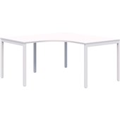 AVERO FIXED HEIGHT WORKSTATION 90 DEGREES 1800X1800MM WHITE FRAME SNOW VELVET TOP