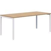 AVERO CANTEEN TABLE 1200X700MM WHITE FRAME CLASSIC OAK TOP