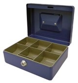 ESSELTE CLASSIC CASH BOX 200 X 150 X 80MM SIZE 8 BLUE