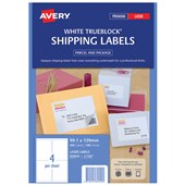 AVERY 959030 L7169 TRUEBLOCK SHIPPING LABEL LASER 4UP WHITE PACK 100