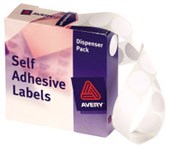 AVERY 937202 DMC24W DISPENSER SELF ADHESIVE CIRCLE LABEL DISPENSER PACK DIA 24MM WHITE BOX 550