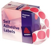 AVERY 937249 ROUND LABEL DISPENSER 24MM PINK BOX 500