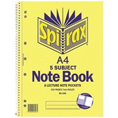 SPIRAX 596 5SUBJECT NOTEBOOK 7MM RULED SPIRAL BOUND 250 PAGE A4