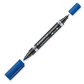 STAEDTLER 348 LUMOCOLOR PERMANENT MARKER BULLET DUO 06 15MM BLUE
