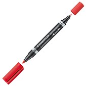 STAEDTLER 348 LUMOCOLOR PERMANENT MARKER BULLET DUO 06 15MM RED