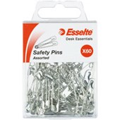 ESSELTE SAFETY PINS ASSORTED PACK 60