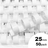 GBC PLASTIC BINDING COMB ROUND 21 LOOP 25MM A4 WHITE PACK 50