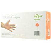 SELFGARD DISPOSABLE GLOVE VINYL LOW POWDER MEDIUM CLEAR BOX 100