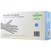 SELFGARD DISPOSABLE LATEX GLOVES LOW POWDER FOOD GRADE 140 XLARGE BOX 100