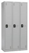 PRECISION CLASSIC STORAGE LOCKER 1 TIER BANK OF 3 W900 X D457 X H1800MM SILVER GREY