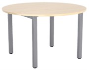 KNIGHT CUBIT MEETING TABLE ROUND D1200 X H730MM SILVER FRAME NORDIC MAPLE TOP